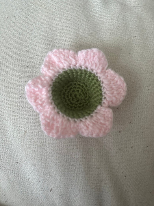 Crochet flower trays
